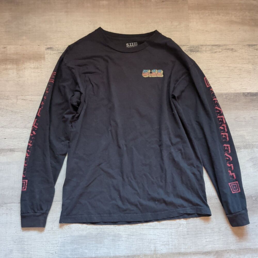5.11 Tactical Men's Long Sleeve T-Shirt Black L USA Graphic Freedom Forever